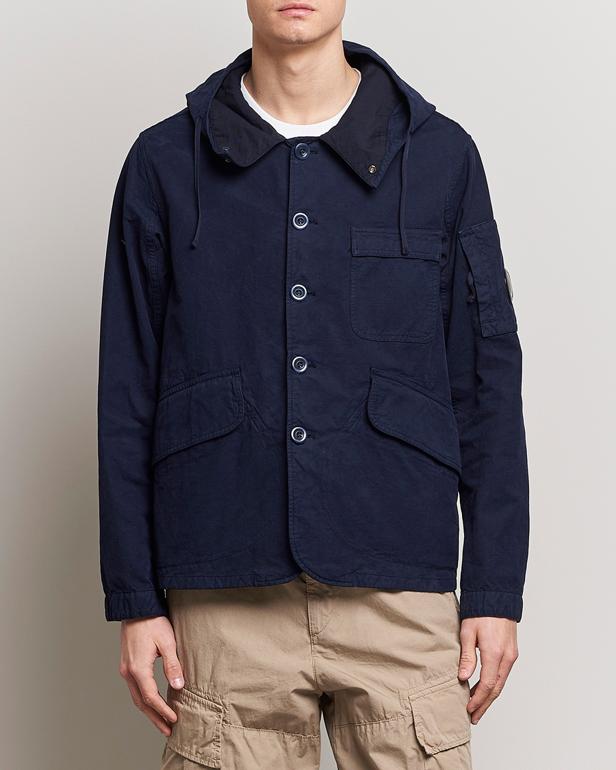 C.P. Company MAIS-B Canvas Weave Garment Dyed Jacket Navy at