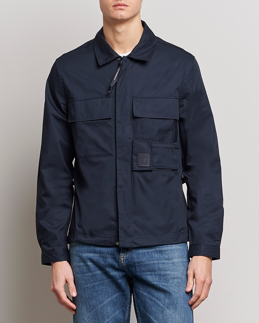 Men | Shirt Jackets | C.P. Company | Metropolis Cotton Gabardine Overshirt Navy