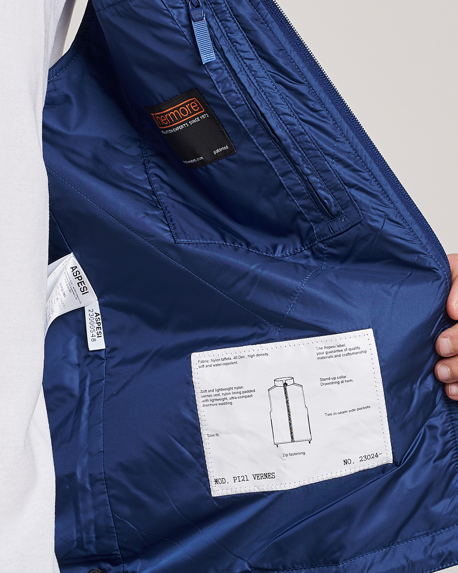 Men | Gilets | Aspesi | Vernes Nylon Gilet Bluette