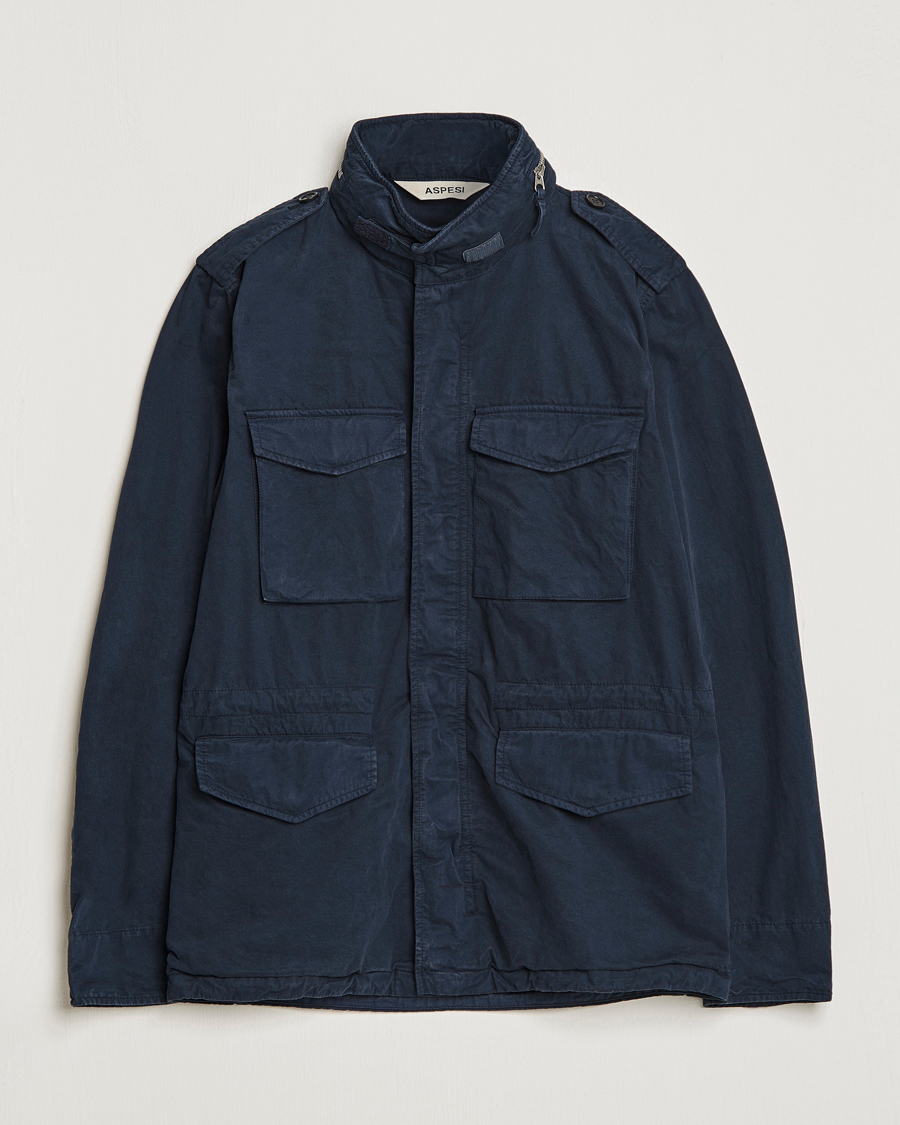 Men | Coats & Jackets | Aspesi | Cotton Field Jacket Navy