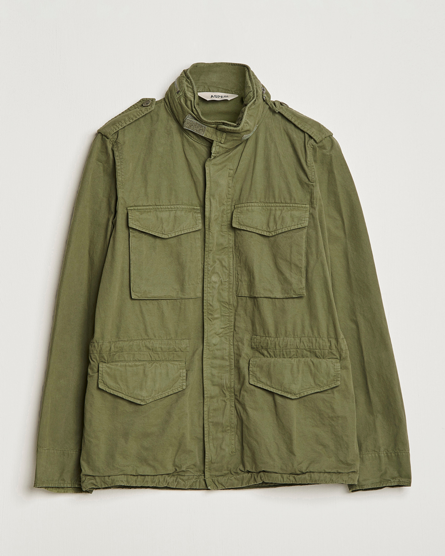 Men | Coats & Jackets | Aspesi | Cotton Field Jacket Army Green