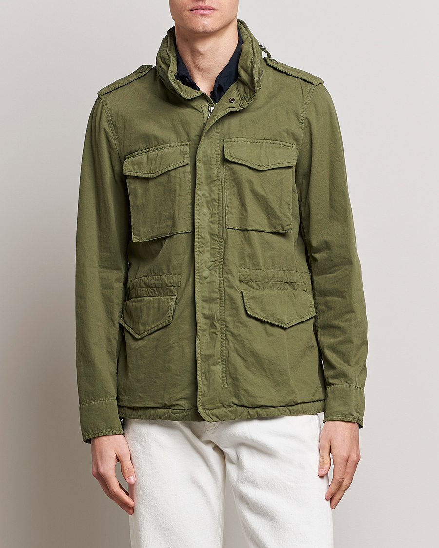 Men | Spring Jackets | Aspesi | Cotton Field Jacket Army Green