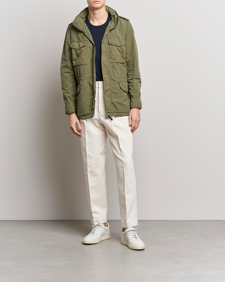 Men | Coats & Jackets | Aspesi | Giubotto Garment Dyed Field Jacket Army Green