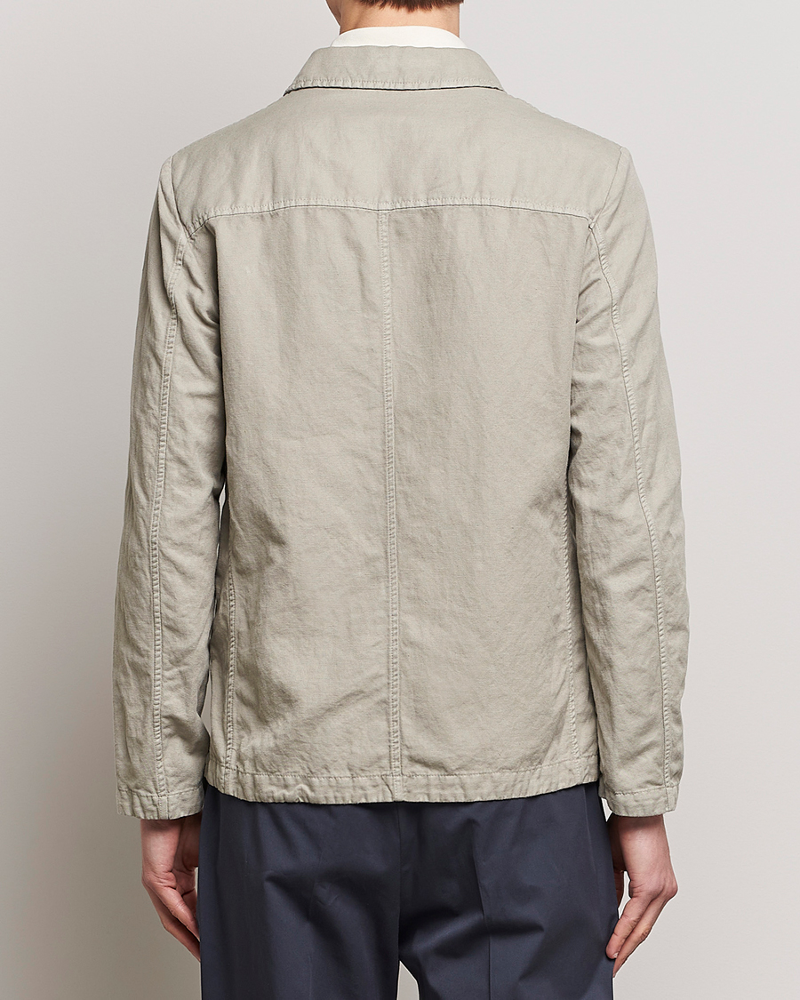 Men | Coats & Jackets | Aspesi | Tadao Cotton/Linen Shirt Jacket Khaki