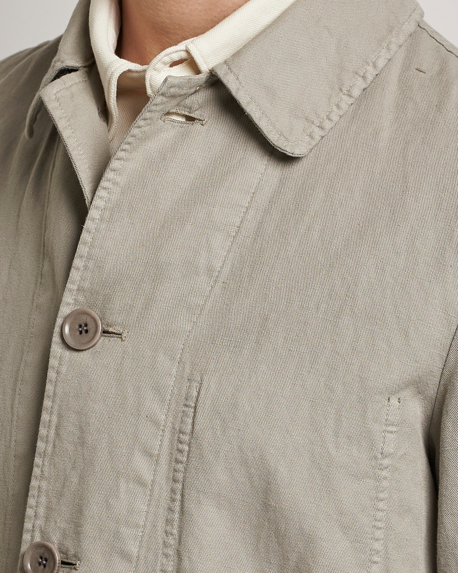 Men | Coats & Jackets | Aspesi | Tadao Cotton/Linen Shirt Jacket Khaki
