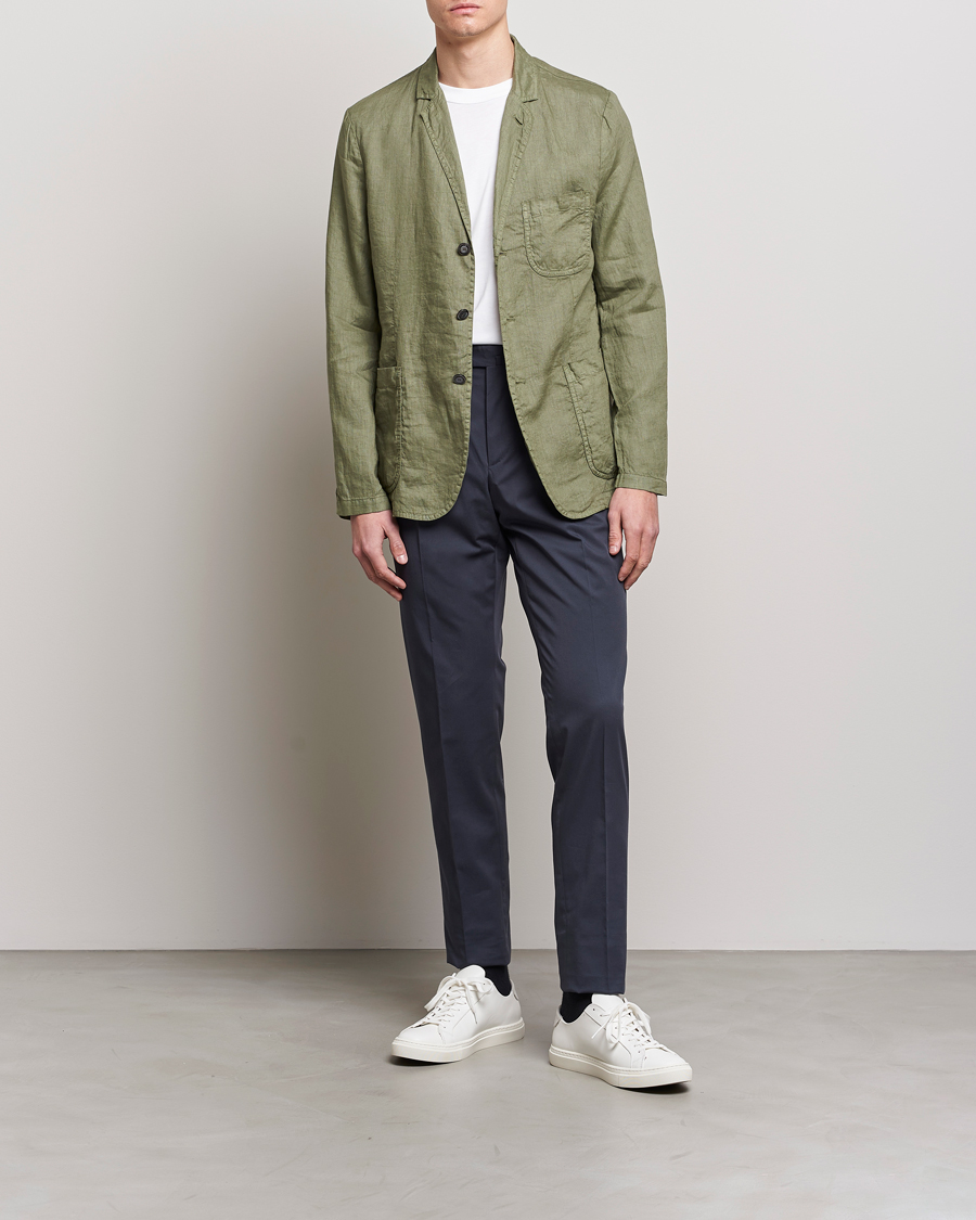 Men | Blazers | Aspesi | Samuraki Linen Blazer Army Green