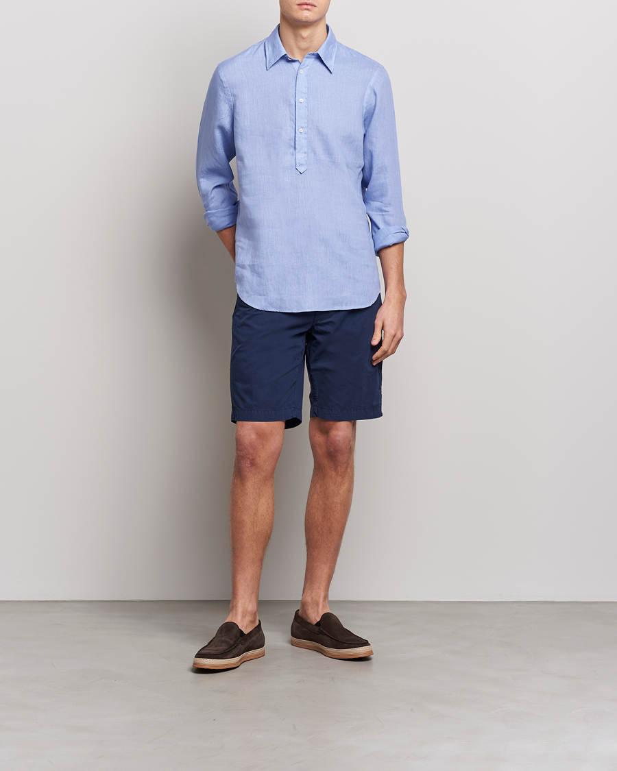 Men | Shorts | Aspesi | Washed Cotton Cargo Shorts Dark Blue