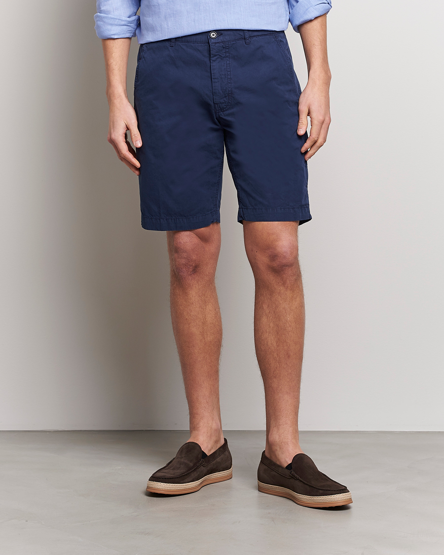 Men |  | Aspesi | Washed Cotton Cargo Shorts Dark Blue
