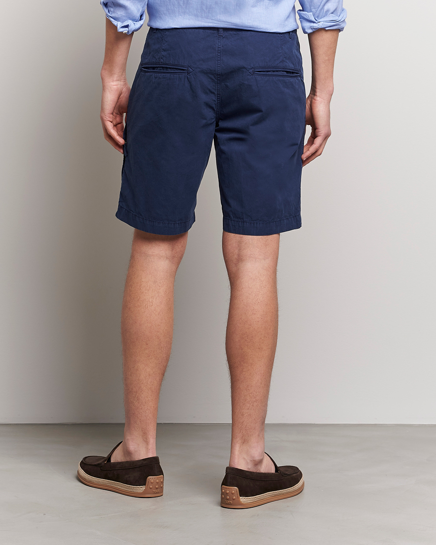 Men | Shorts | Aspesi | Washed Cotton Cargo Shorts Dark Blue