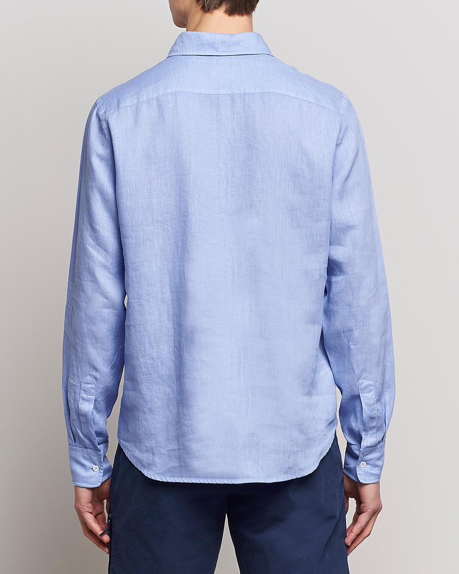 Men | Shirts | Aspesi | Linen Popover Shirt Light Blue