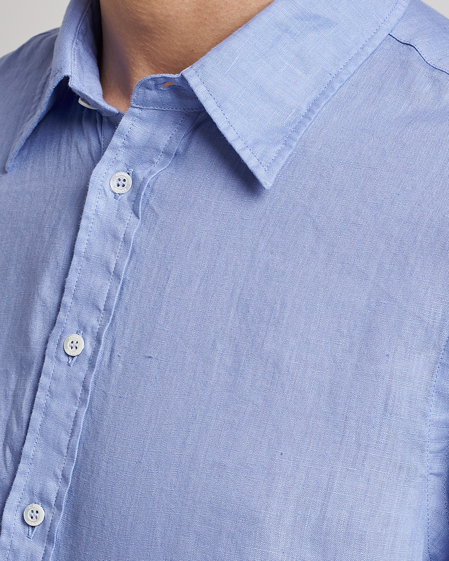 Men | Shirts | Aspesi | Linen Popover Shirt Light Blue