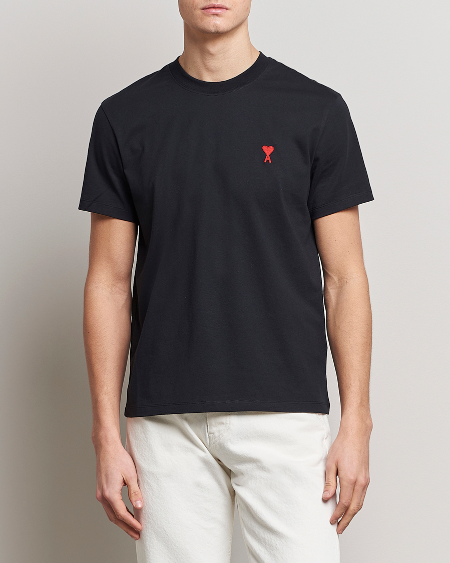 Men | Black t-shirts | AMI | Heart Logo T-Shirt Black