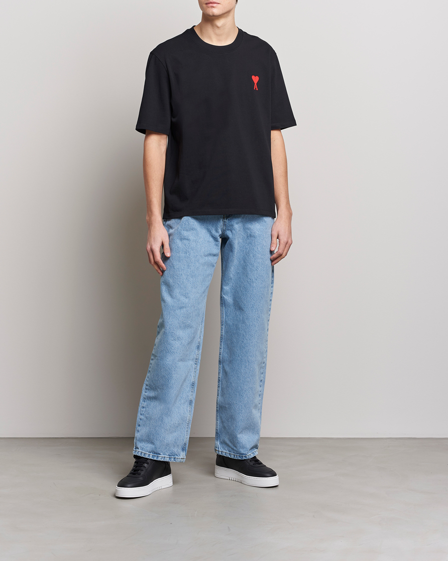 AMI Big Heart Short Sleeve T-Shirt Black at CareOfCarl.com
