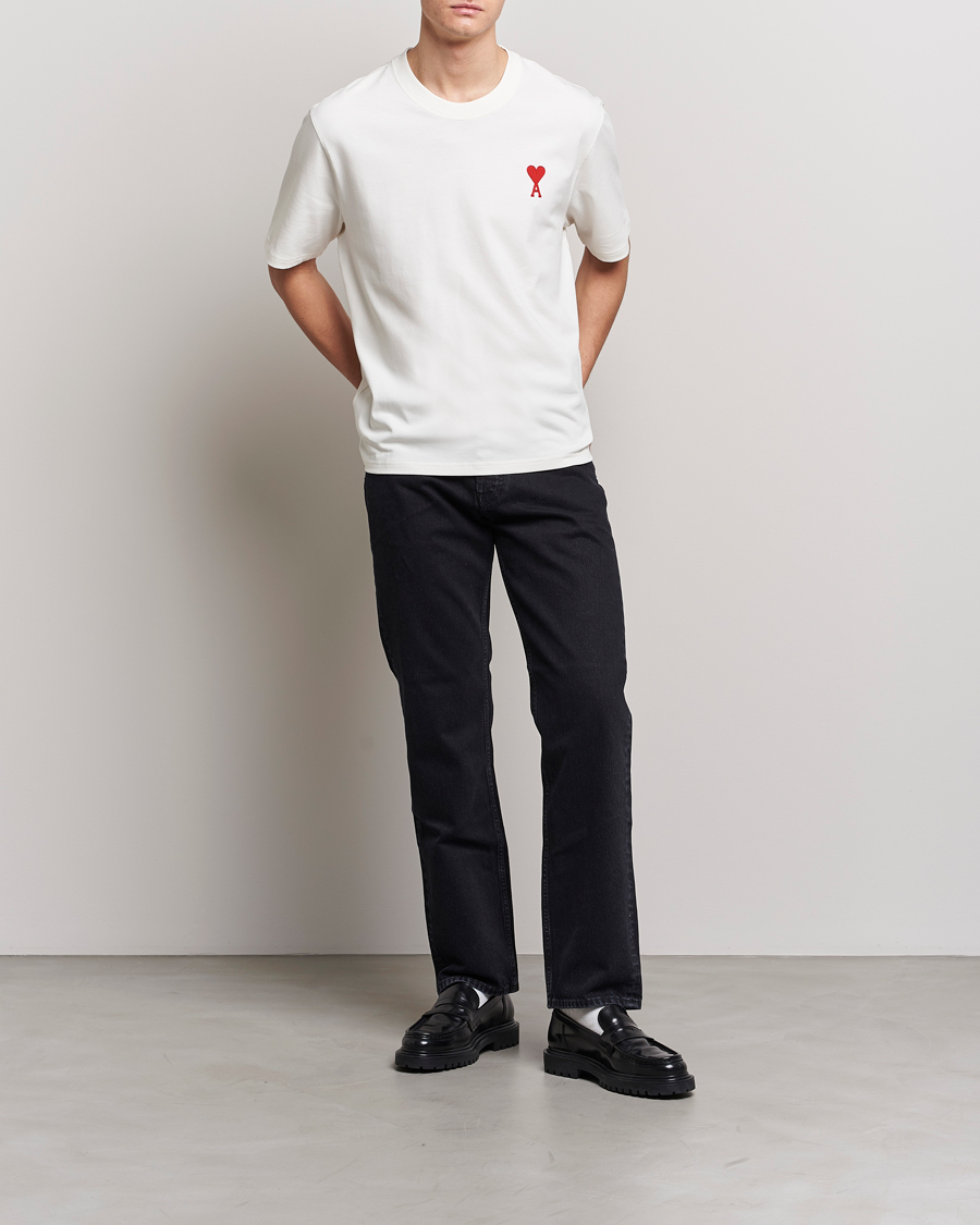Men | T-Shirts | AMI | Big Heart Short Sleeve T-Shirt Natural White
