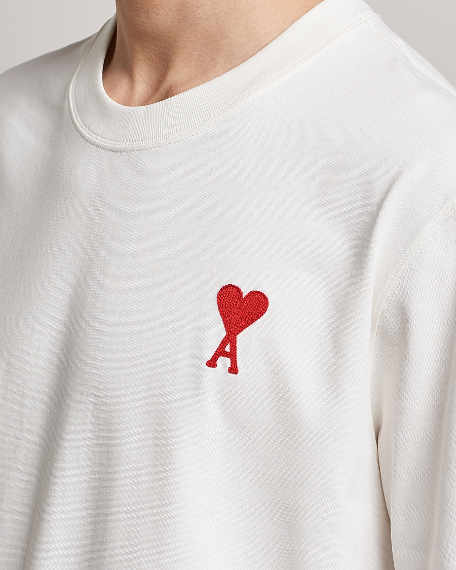 Men | T-Shirts | AMI | Big Heart Short Sleeve T-Shirt Natural White