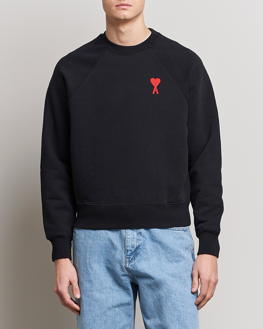 Men | Sweaters & Knitwear | AMI | Big Heart Sweatshirt Black