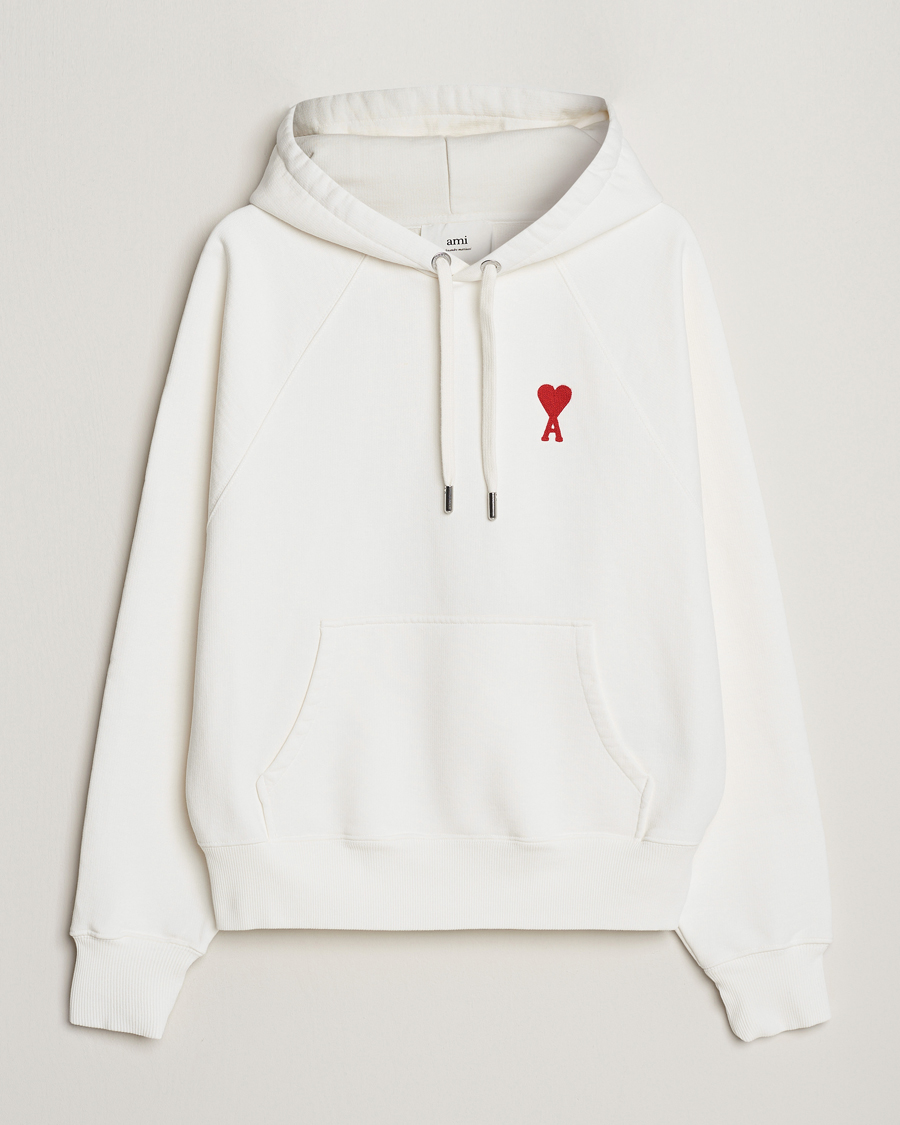 Men | Sweaters & Knitwear | AMI | Big Heart Logo Hoodie Natural White