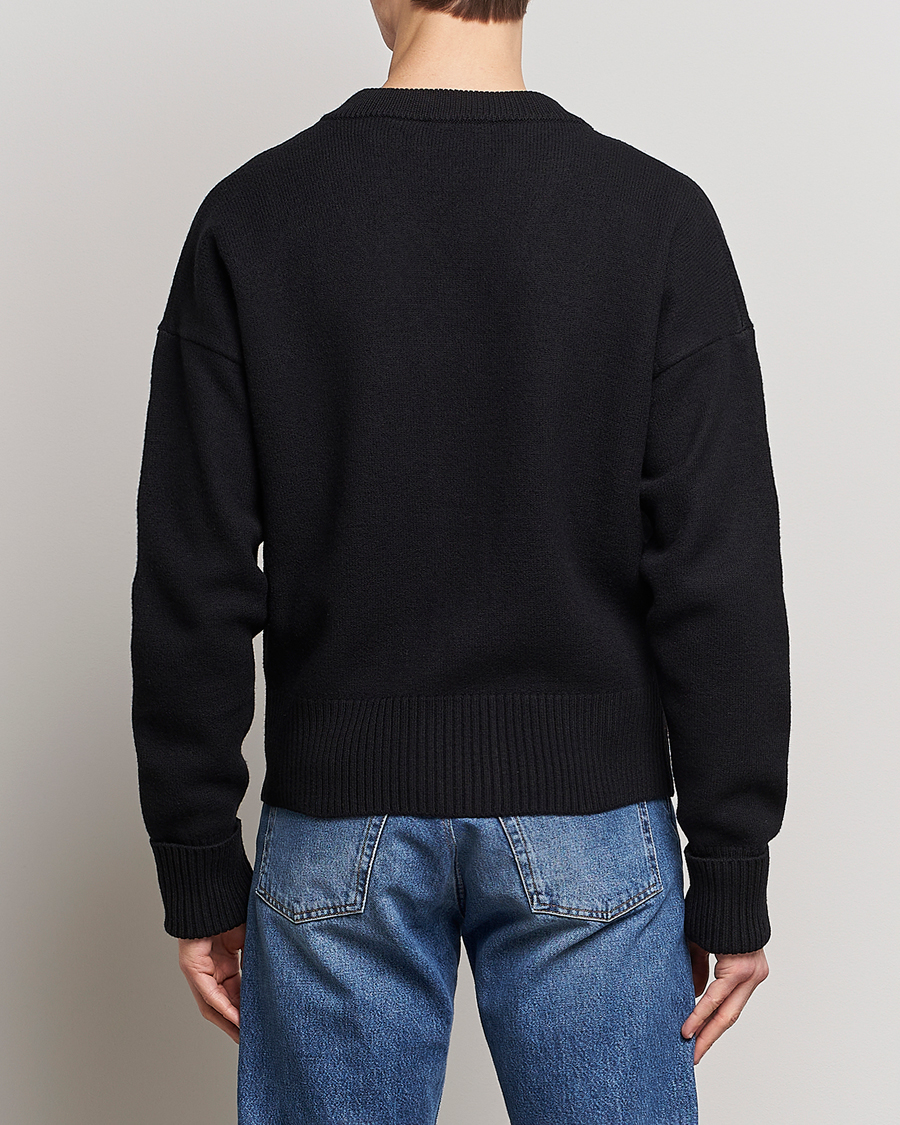Men | Sweaters & Knitwear | AMI | Big Heart Wool Cardigan Black