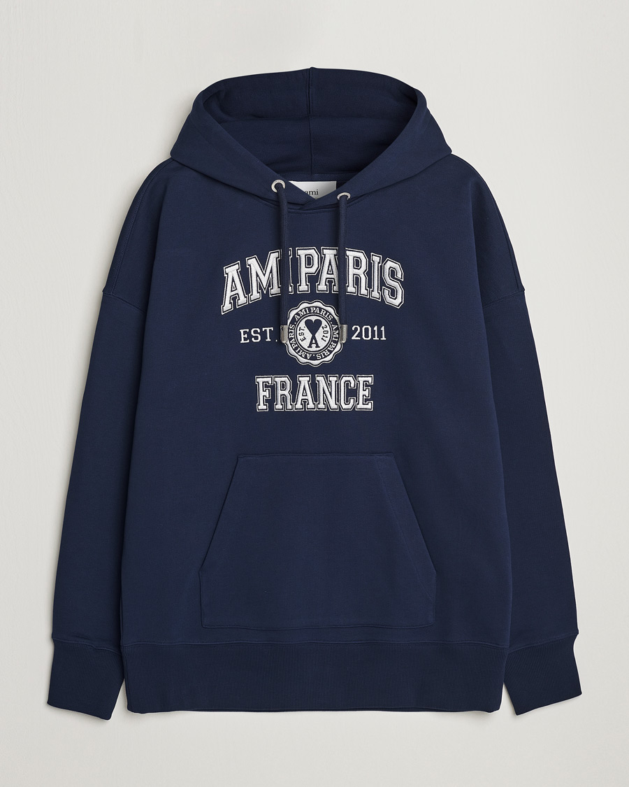Men | Sweaters & Knitwear | AMI | Paris College Hoodie Navy