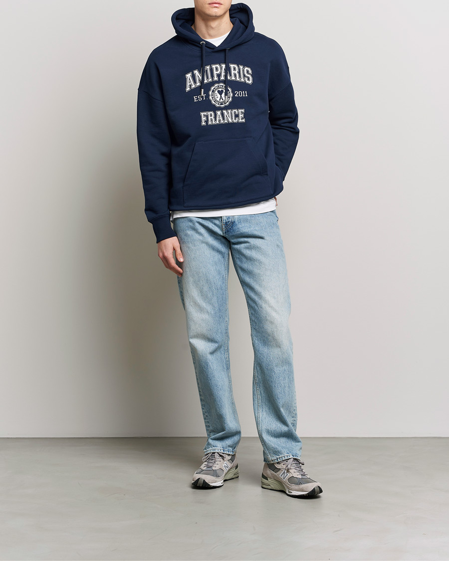 Men | Sweaters & Knitwear | AMI | Paris College Hoodie Navy