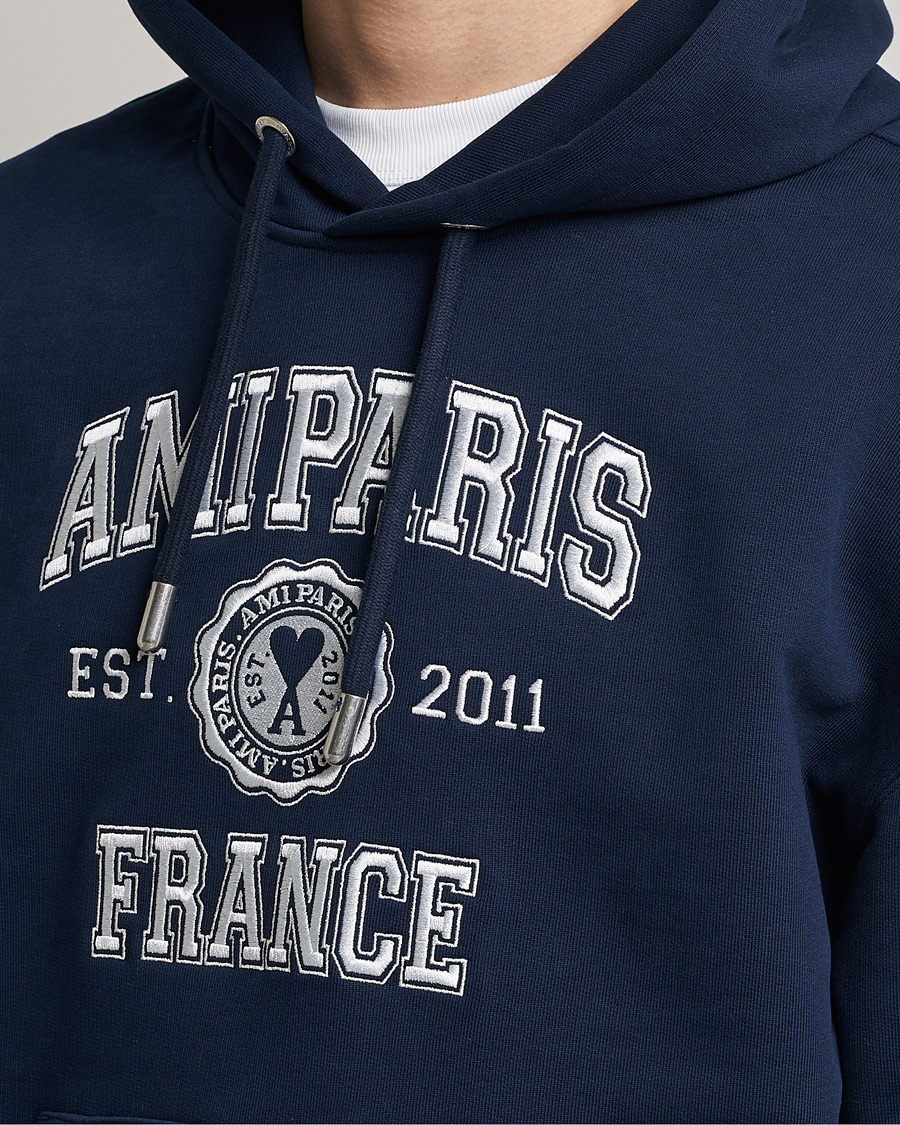 Men | Sweaters & Knitwear | AMI | Paris College Hoodie Navy