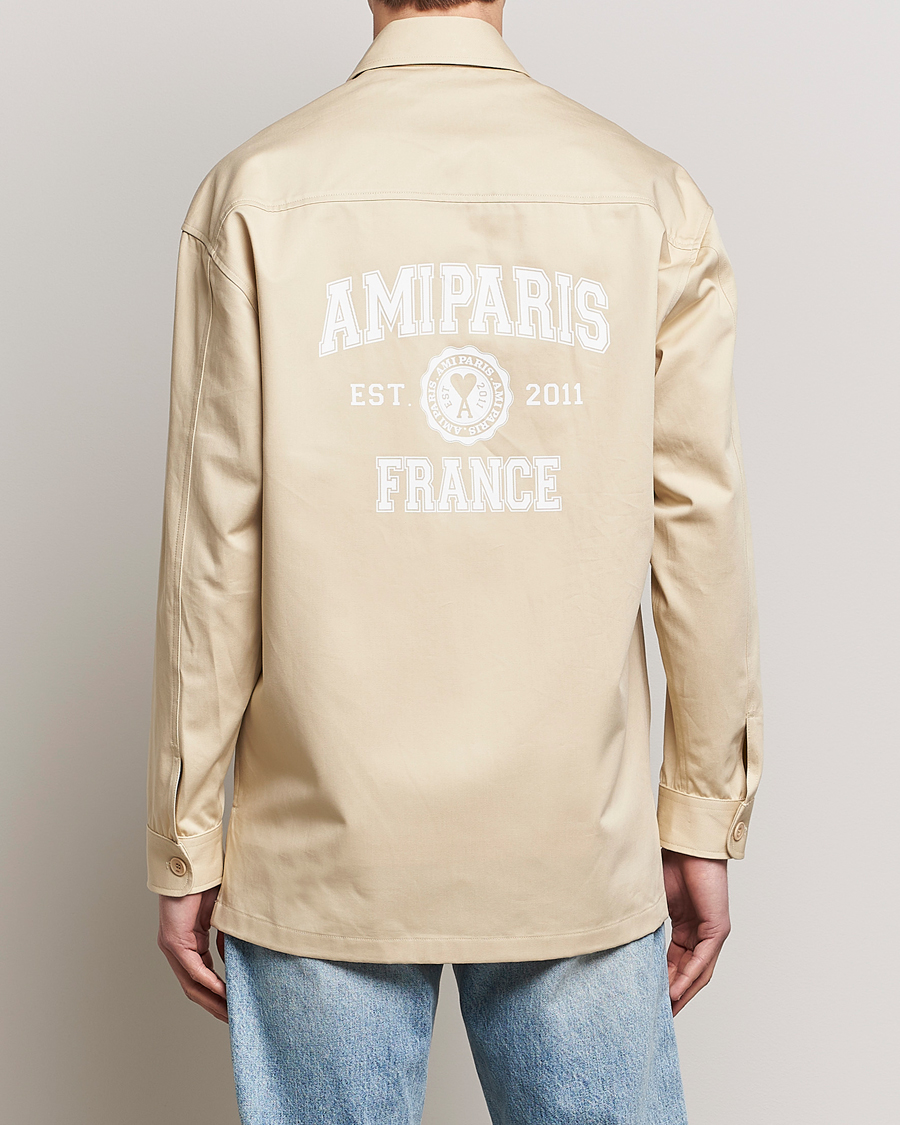 Men | Shirts | AMI | Back Print Overshirt Vanilla