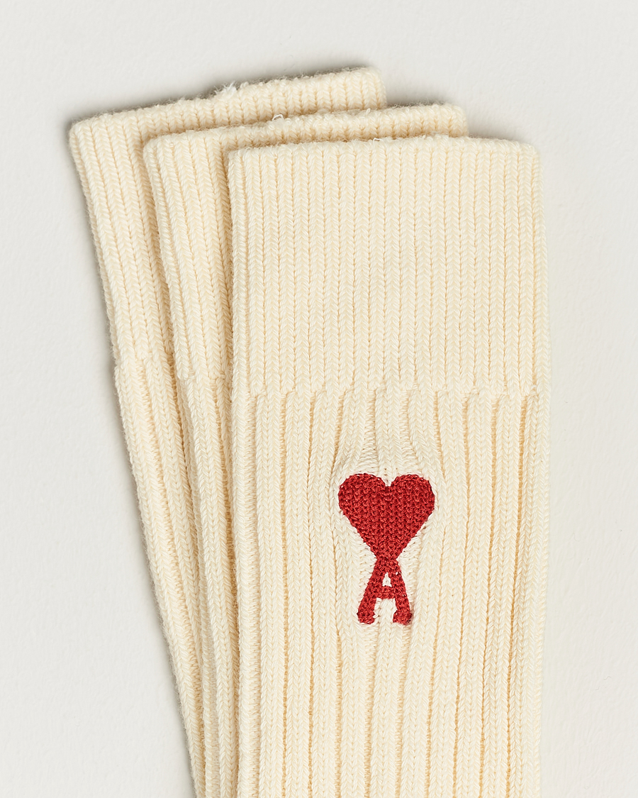 Men | Underwear & Socks | AMI | 3-Pack Heart Socks White