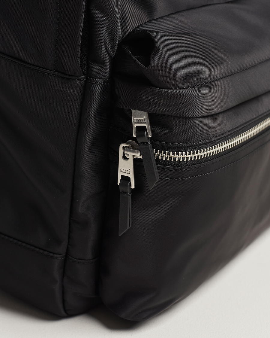 Men | AMI Heart Logo Backpack Black | AMI | Heart Logo Backpack Black