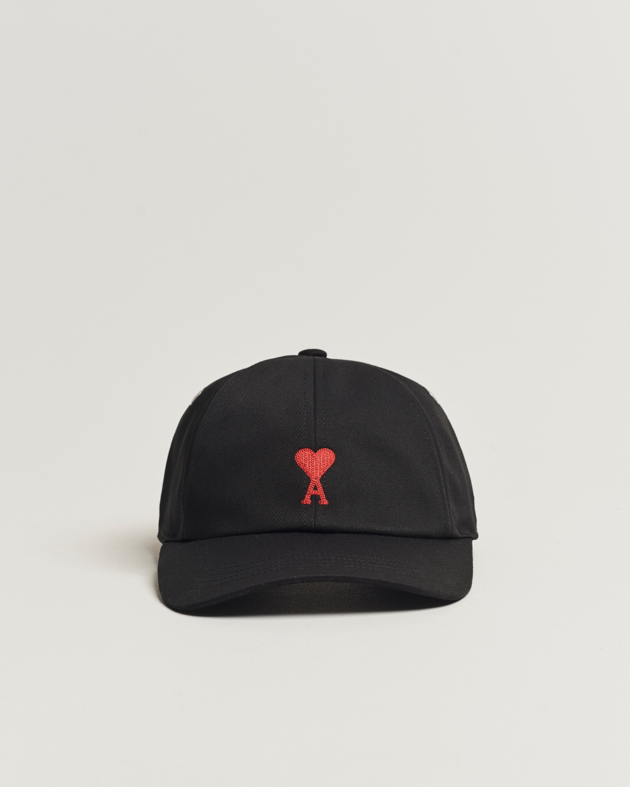 Men | AMI Heart Logo Baseball Cap Black | AMI | Heart Logo Baseball Cap Black