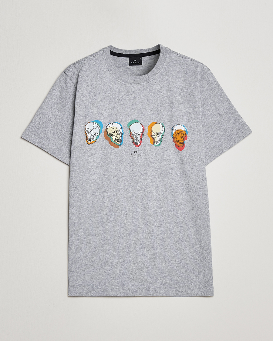 Men | T-Shirts | PS Paul Smith | Organic Cotton Skull T-Shirt Grey