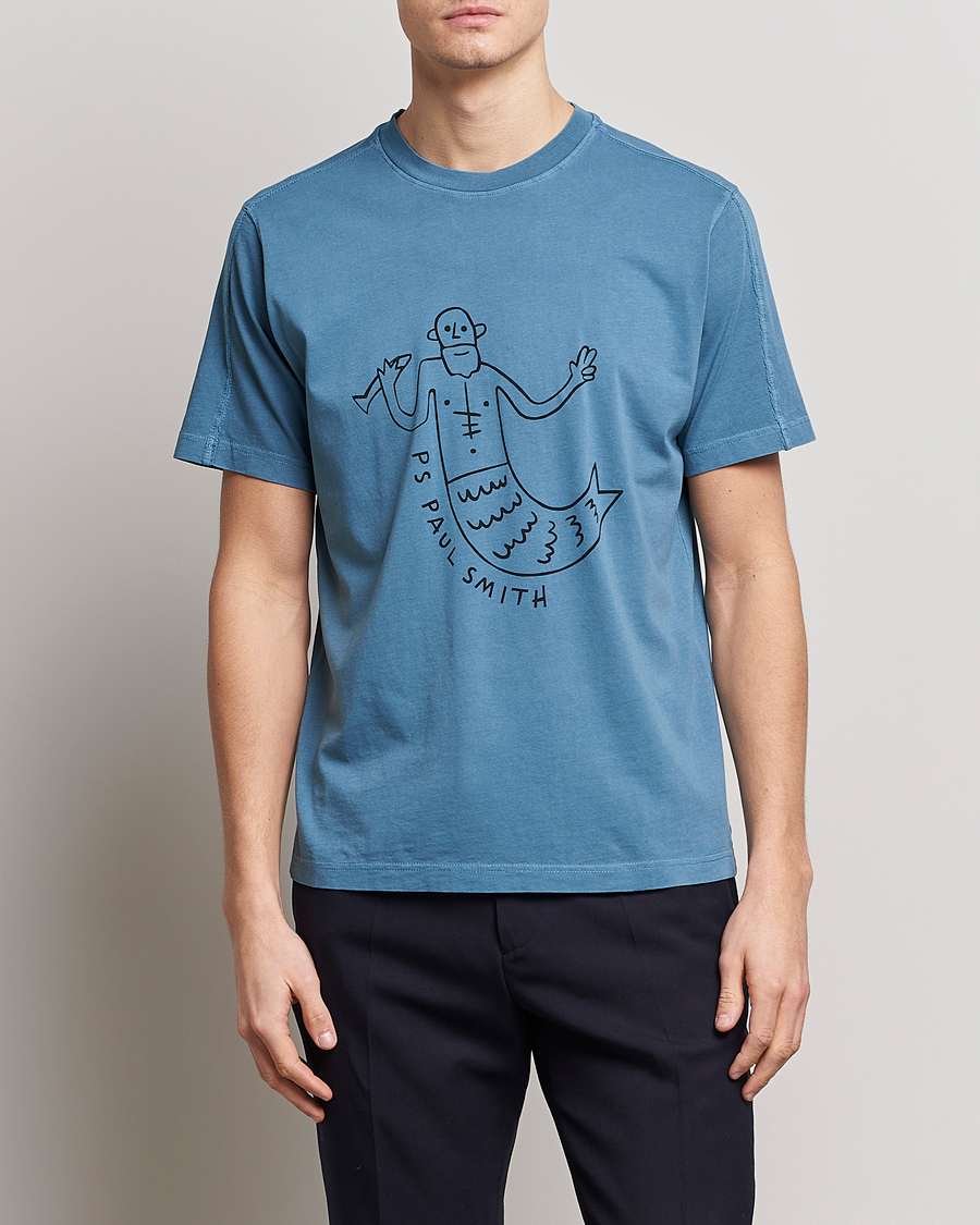 Men |  | PS Paul Smith | Organic Cotton Manmaid T-Shirt Blue