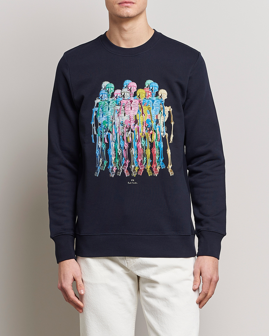Men | Sweaters & Knitwear | PS Paul Smith | Organic Cotton Skeleton Sweatshirt Blue