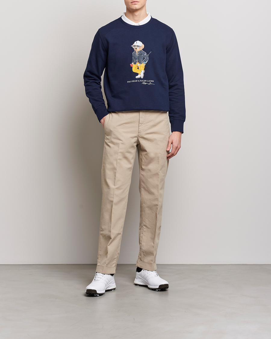 Men | Sweaters & Knitwear | Polo Ralph Lauren Golf | Magic Fleece Printed Bear Sweatshirt Navy