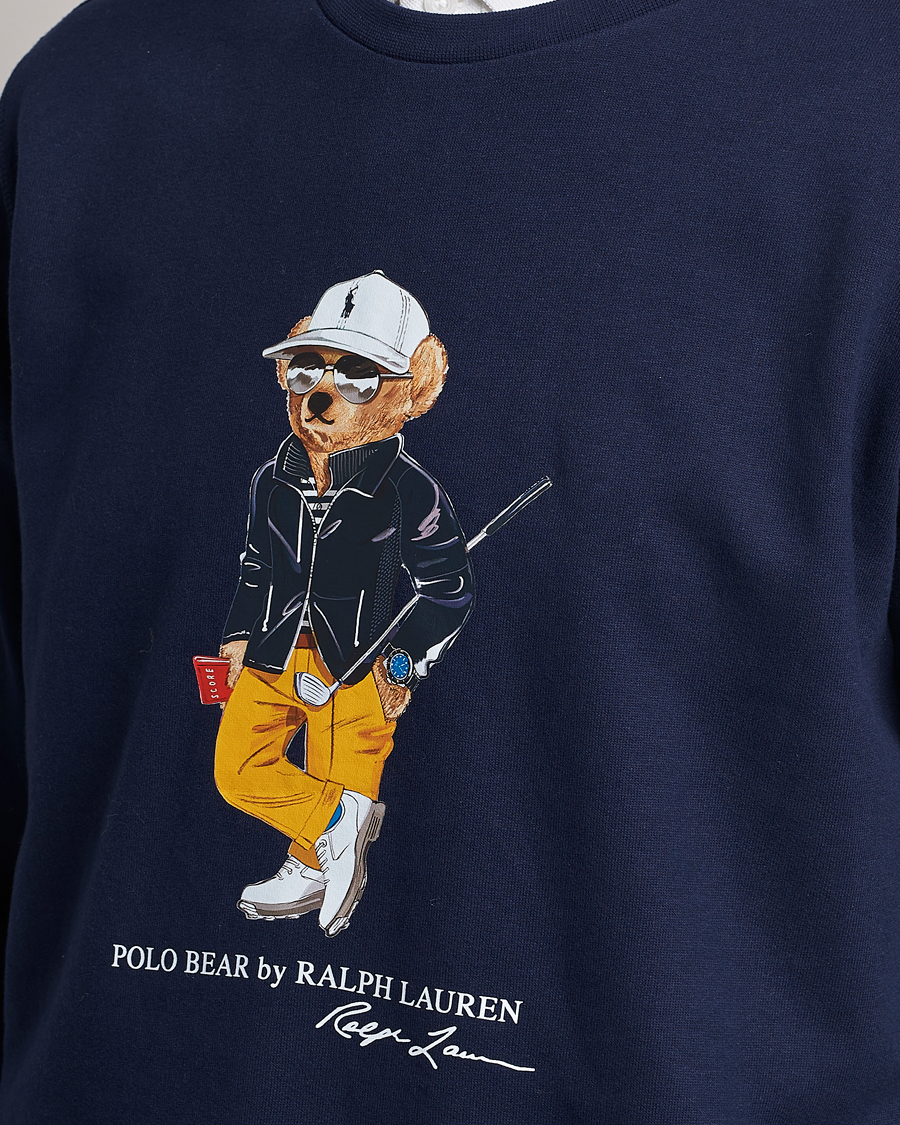 Men | Sweaters & Knitwear | Polo Ralph Lauren Golf | Magic Fleece Printed Bear Sweatshirt Navy