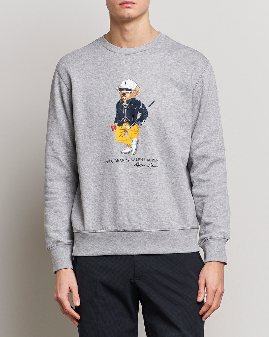 Men | Grey sweatshirts | Polo Ralph Lauren Golf | Magic Fleece Printed Bear Sweatshirt Andover Heather
