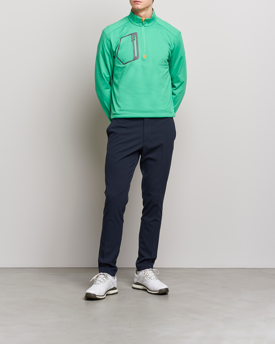 Men | Sweaters & Knitwear | RLX Ralph Lauren | Luxury Jersey Half Zip Vineyard Green