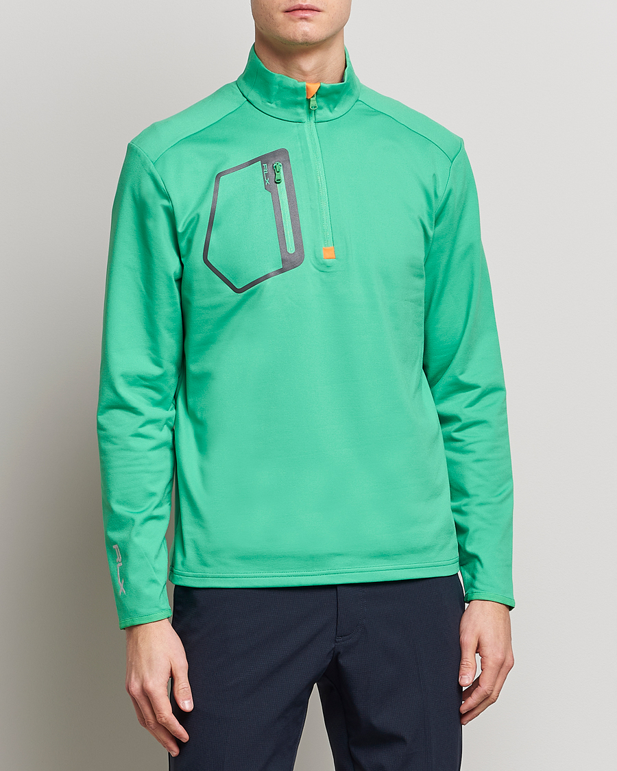 Men | Sweaters & Knitwear | RLX Ralph Lauren | Luxury Jersey Half Zip Vineyard Green