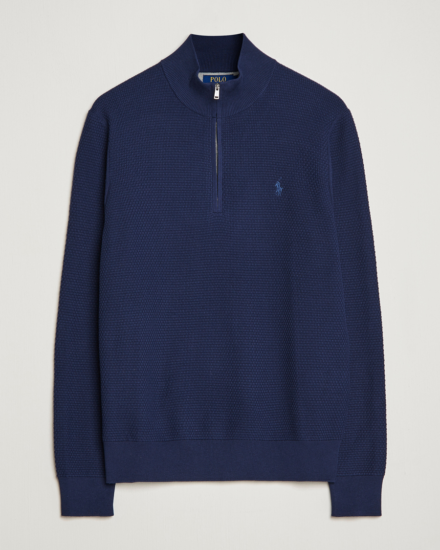 Men | Sweaters & Knitwear | Polo Ralph Lauren Golf | Cotton Jersey Half Zip Refined Navy