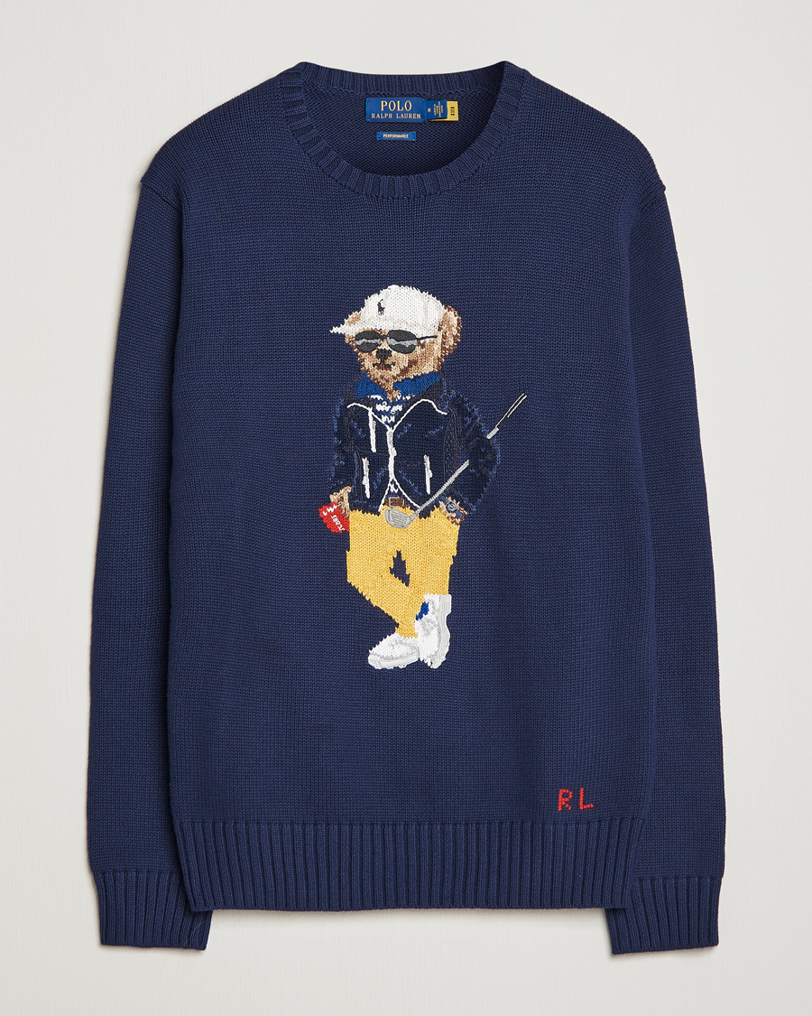 Men | Sweaters & Knitwear | Polo Ralph Lauren Golf | Cotton Bear Knitted Sweater Refined Navy