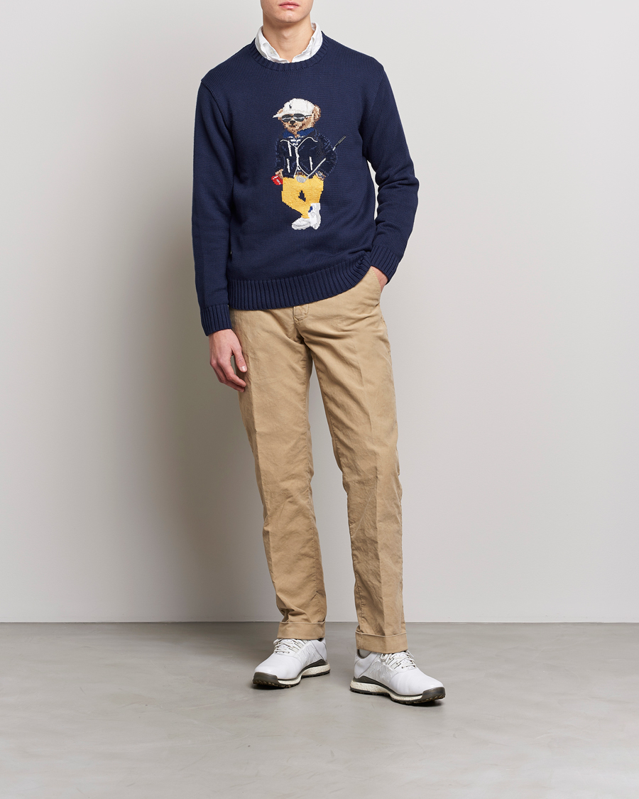 Men | Sweaters & Knitwear | Polo Ralph Lauren Golf | Cotton Bear Knitted Sweater Refined Navy