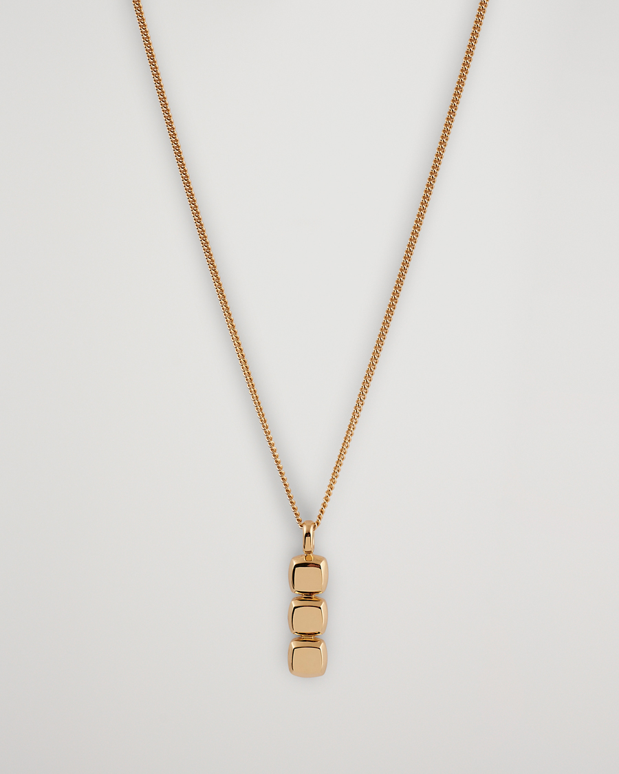 Men | Tom Wood Mini Cushion Pendant Necklace Gold | Tom Wood | Mini Cushion Pendant Necklace Gold