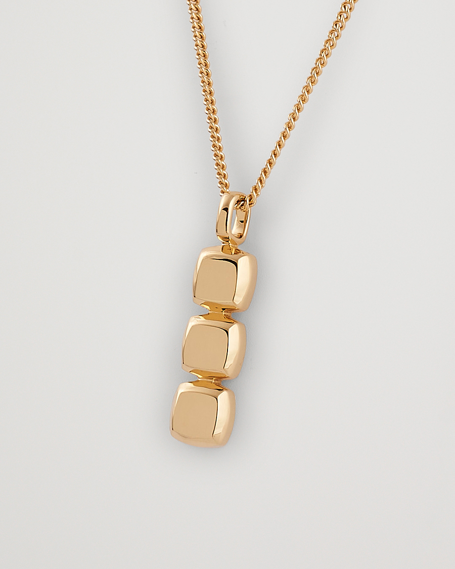 Men | Tom Wood Mini Cushion Pendant Necklace Gold | Tom Wood | Mini Cushion Pendant Necklace Gold
