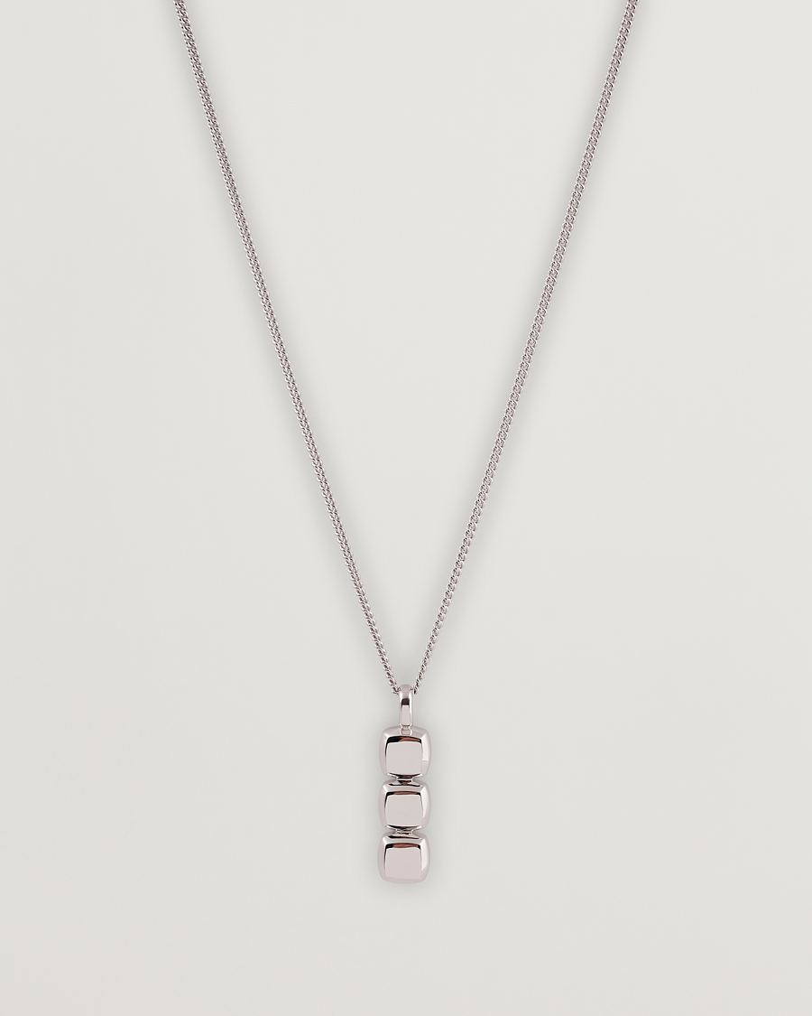 Men | Tom Wood Mini Cushion Pendant Necklace Silver | Tom Wood | Mini Cushion Pendant Necklace Silver