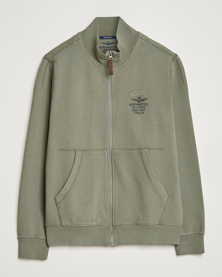 Men | Sweaters & Knitwear | Aeronautica Militare | Full Zip Sweater Green