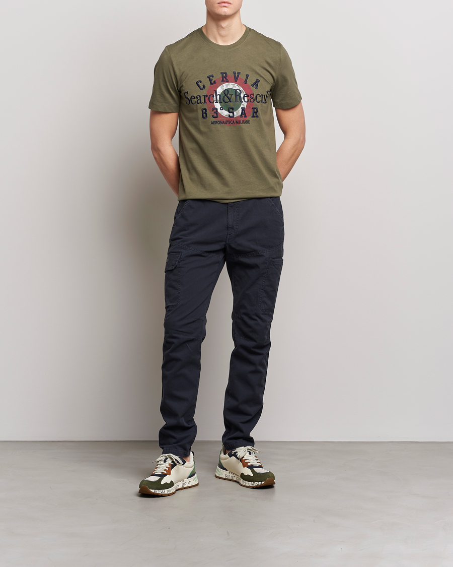 Men | Trousers | Aeronautica Militare | Stretch Cotton Pocket Pants Navy