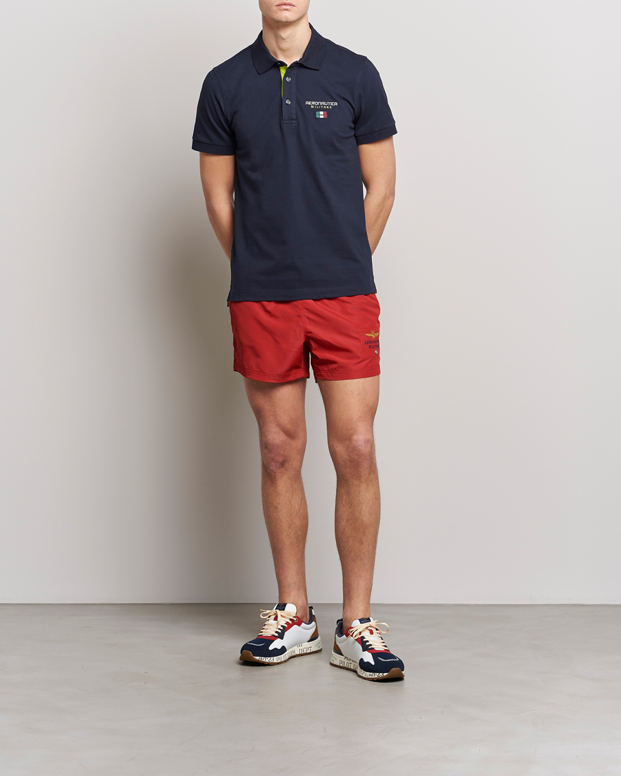 Men | Polo Shirts | Aeronautica Militare | Stretch Cotton Polo Navy Blue