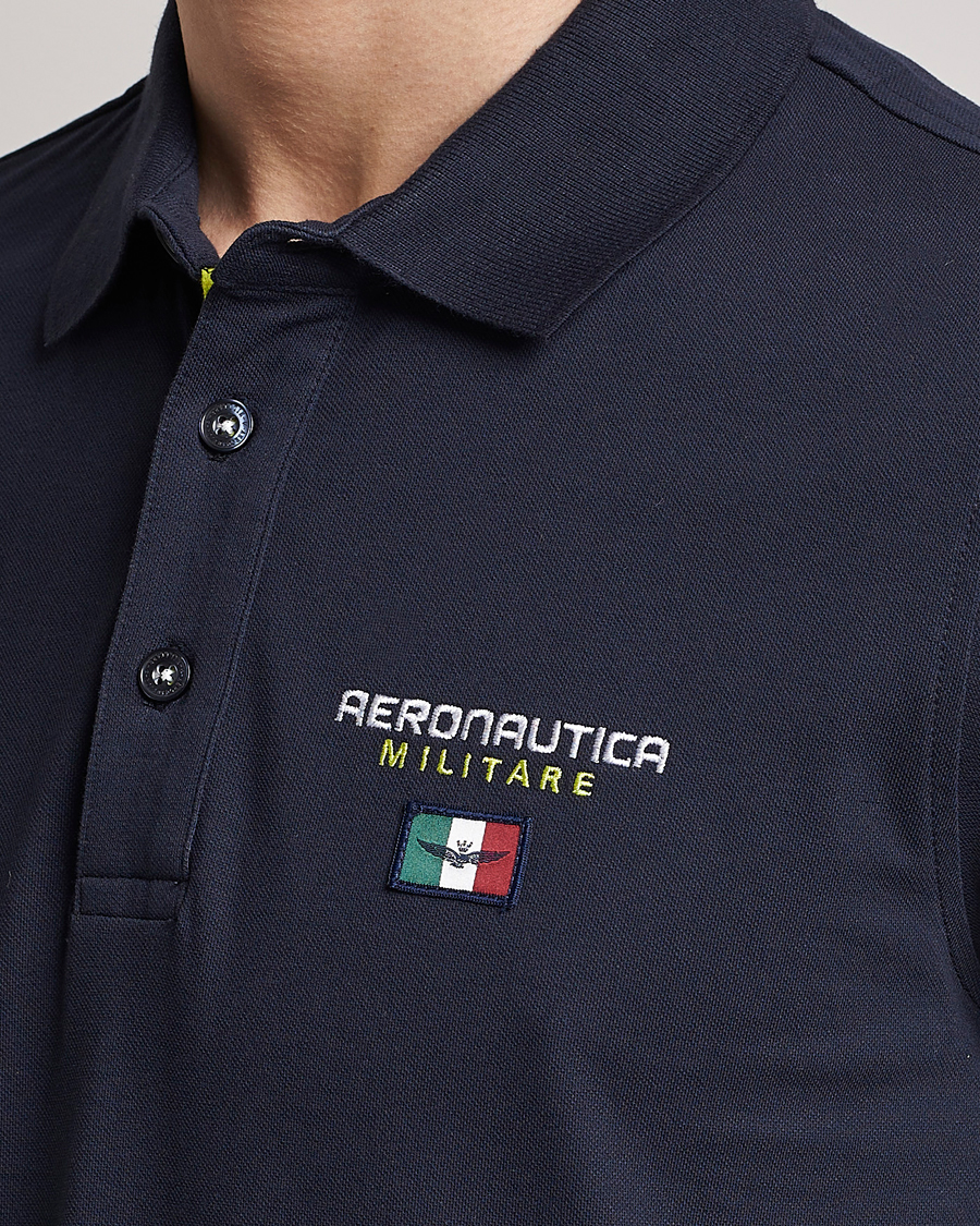 Men | Polo Shirts | Aeronautica Militare | Stretch Cotton Polo Navy Blue