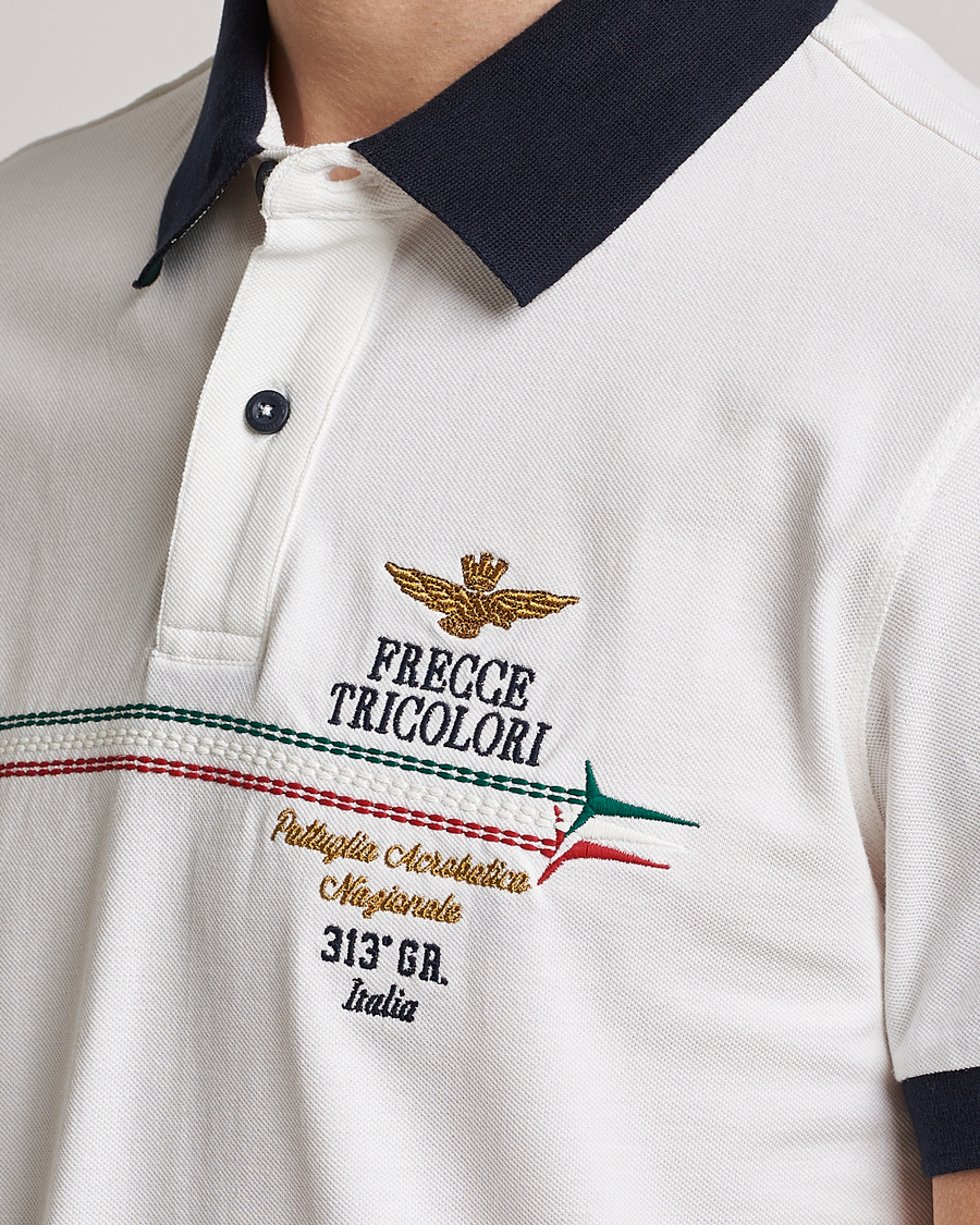 Men | Polo Shirts | Aeronautica Militare | Contrast Collar Polo Off White