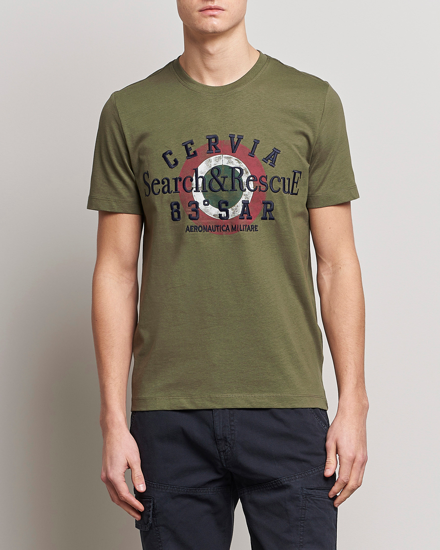 Men | Short Sleeve T-shirts | Aeronautica Militare | Cotton T-Shirt Green