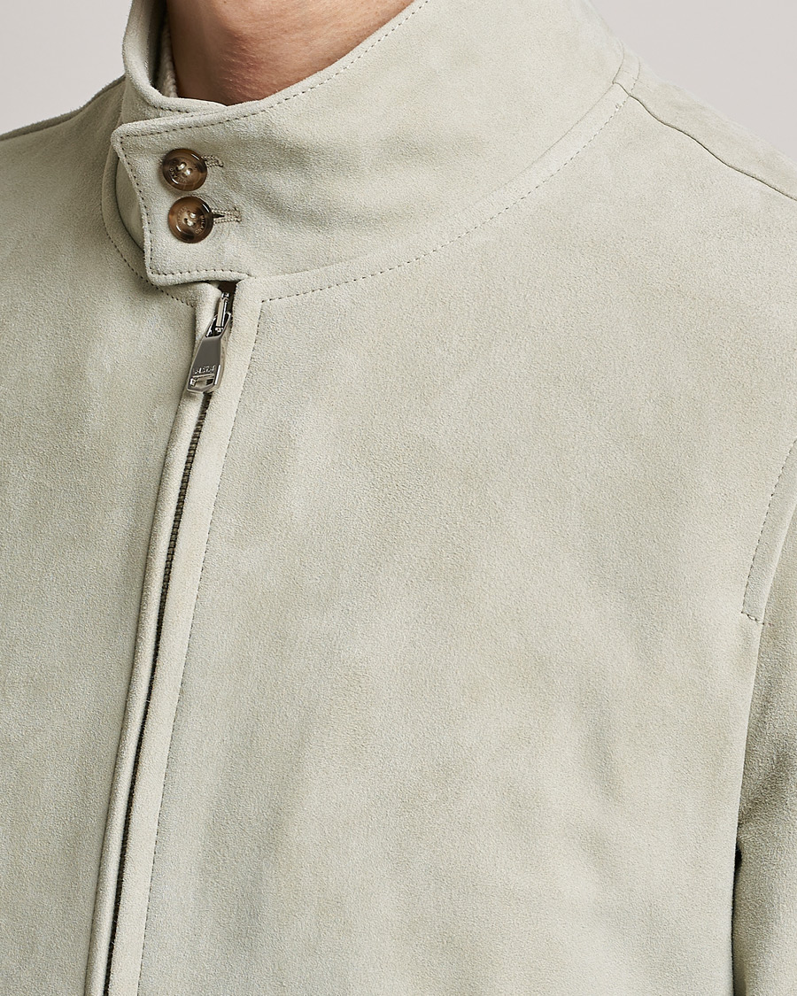 Men | Coats & Jackets | Valstar | Suede Zip Blouson Silver Grey